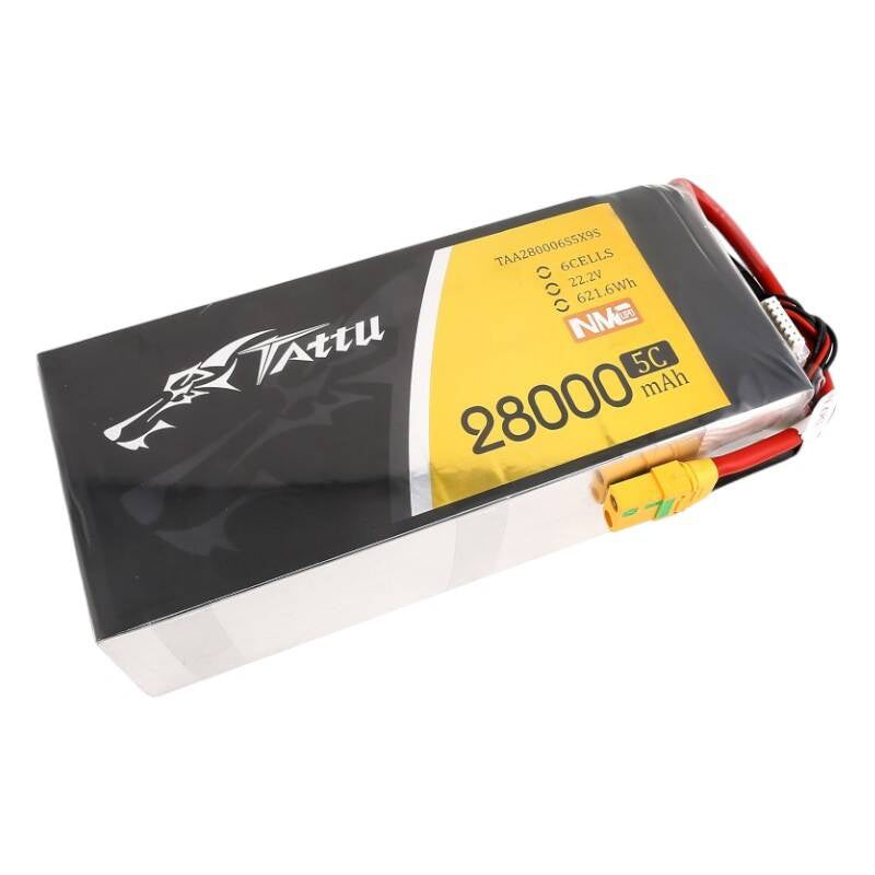 Tattu NMC LiPo-batteripakke 28000mAh 22.2V 5C 6S1P med XT90-S-stik