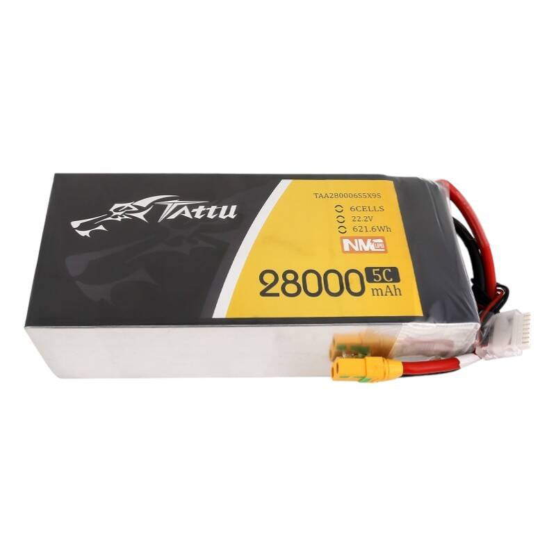 Tattu NMC LiPo-batteripakke 28000mAh 22.2V 5C 6S1P med XT90-S-stik