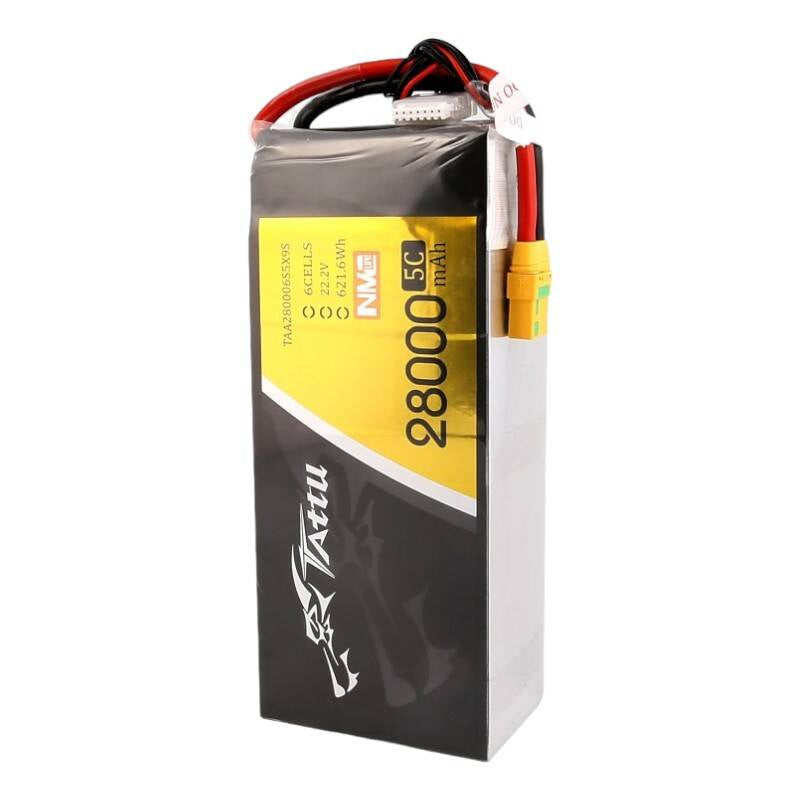 Tattu NMC LiPo-batteripakke 28000mAh 22.2V 5C 6S1P med XT90-S-stik