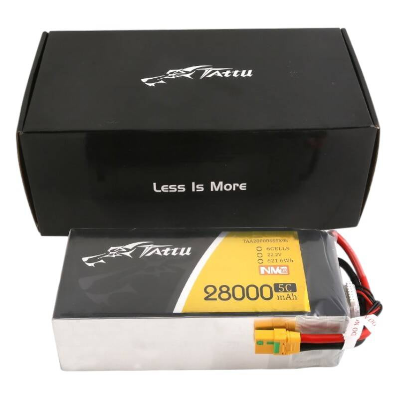 Tattu NMC LiPo-batteripakke 28000mAh 22.2V 5C 6S1P med XT90-S-stik