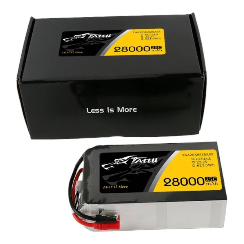 Tattu LiPo-batteripakke 28000mAh 22.2V 25C 6S1P med AS150+XT150