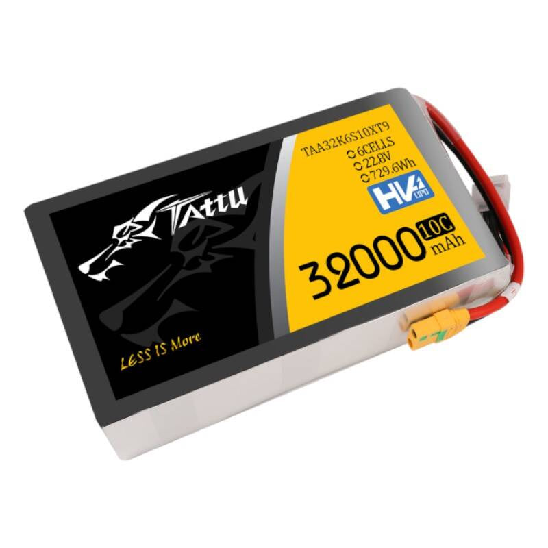 Tattu LiPo-batteripakke 32000mAh 22.8V 10C 6S1P med XT90-S