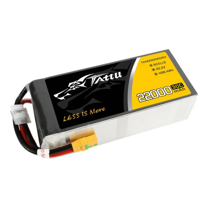 Tattu LiPo-batteripakke 22000mAh 22.2V 30C 6S1P med XT90-S-stik