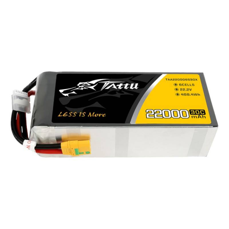Tattu LiPo-batteripakke 22000mAh 22.2V 30C 6S1P med XT90-S-stik