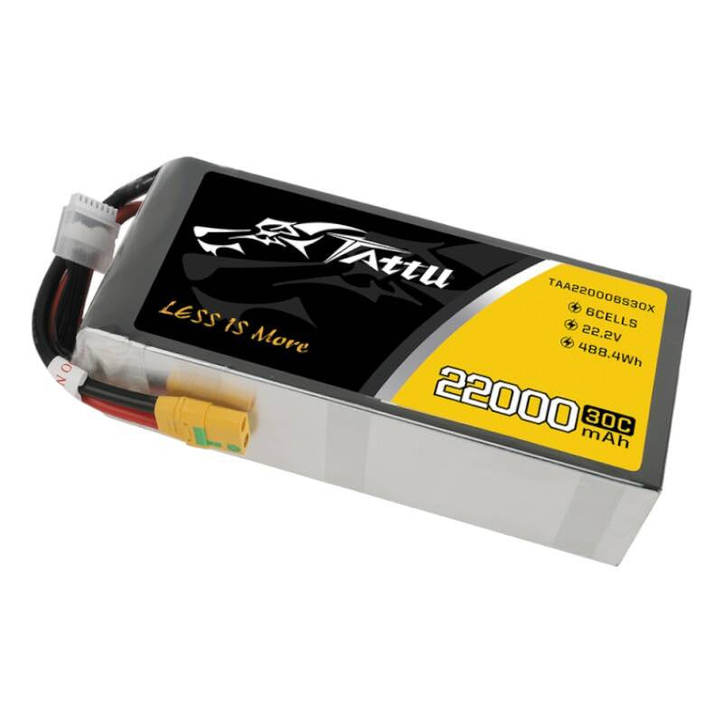 Tattu LiPo-batteripakke 22000mAh 22.2V 30C 6S1P med XT90-S-stik