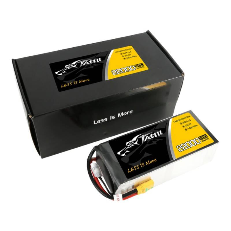 Tattu LiPo-batteripakke 22000mAh 22.2V 30C 6S1P med XT90-S-stik