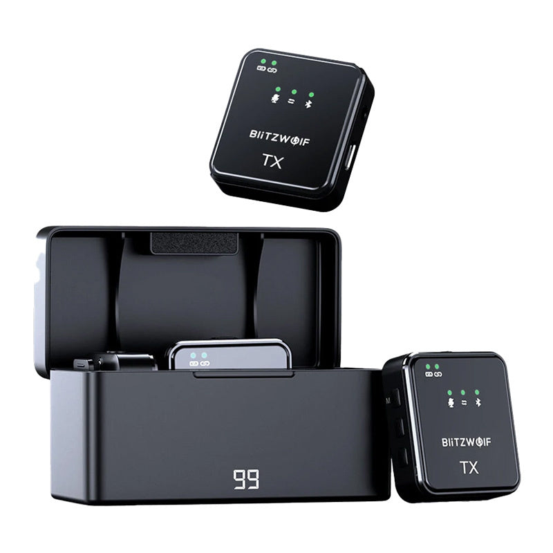 BlitzWolf BW-SX63 trådløs mikrofon, 1000mAh (sort)