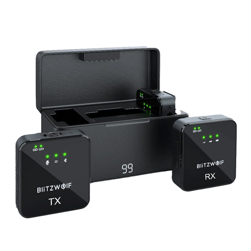 BlitzWolf BW-SX63 trådløs mikrofon, 1000mAh (sort)