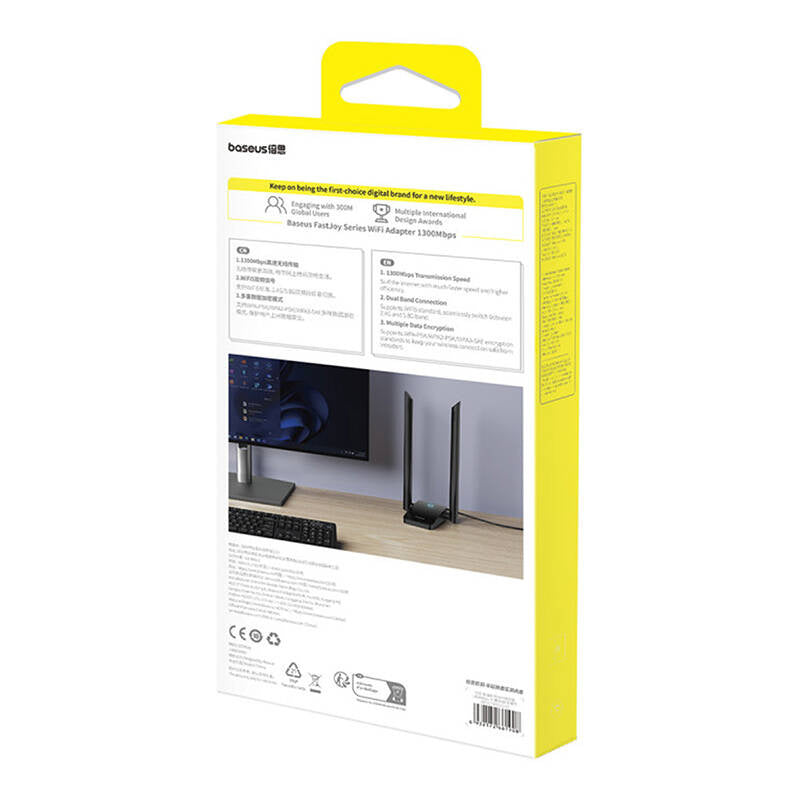 Baseus FastJoy WiFi-adapter 1800Mbps (sort)