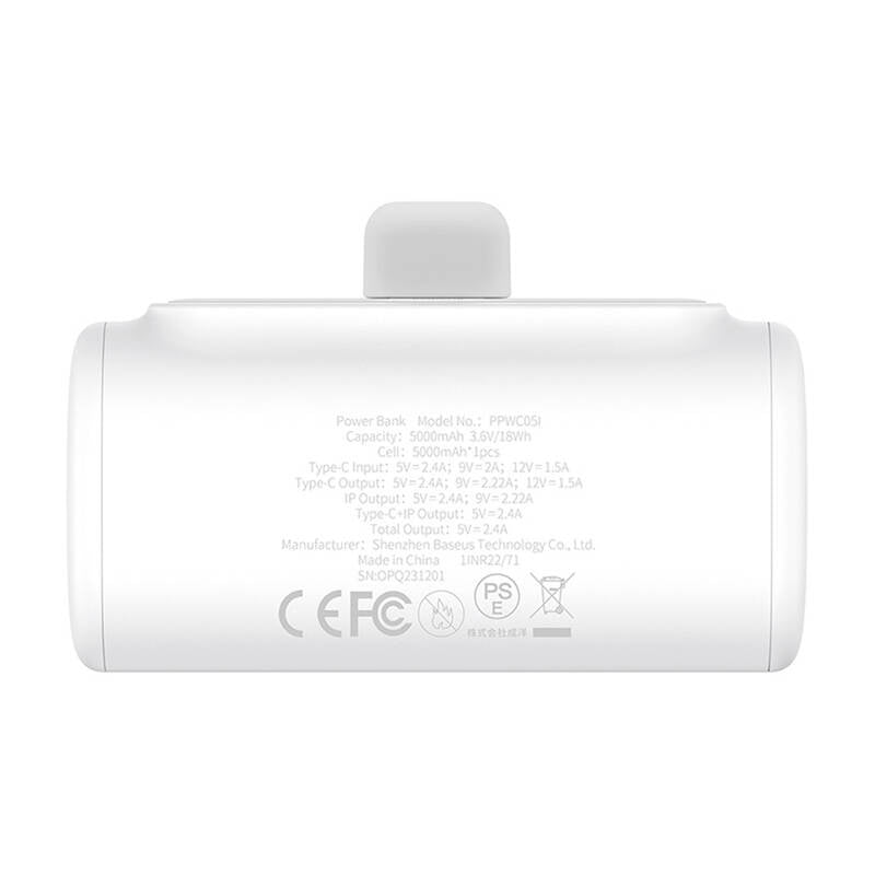 OS-Baseus Compact IP powerbank 5000mAh 20W (hvid)