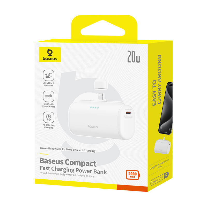 OS-Baseus Compact IP powerbank 5000mAh 20W (hvid)