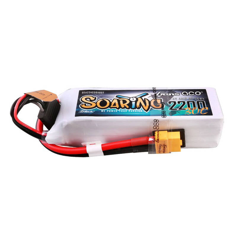 Gens Ace G-Tech Soaring LiPo-batteripakke 2200mAh 14.8V 30C 4S1P med XT60-stik