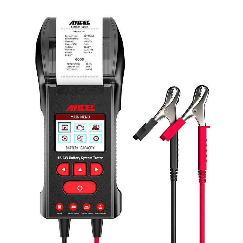 Ancel BST600 batteritester med printer