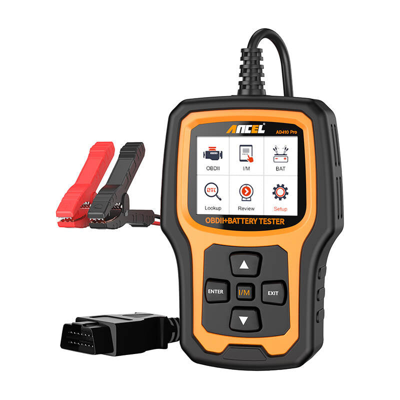 Ancel AD410 PRO 2-i-1 OBD2-diagnosescanner og batteritester