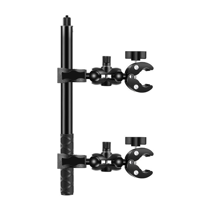 PULUZ motorcykel-/cykelholder med to klemmer og selfiestang 150 cm