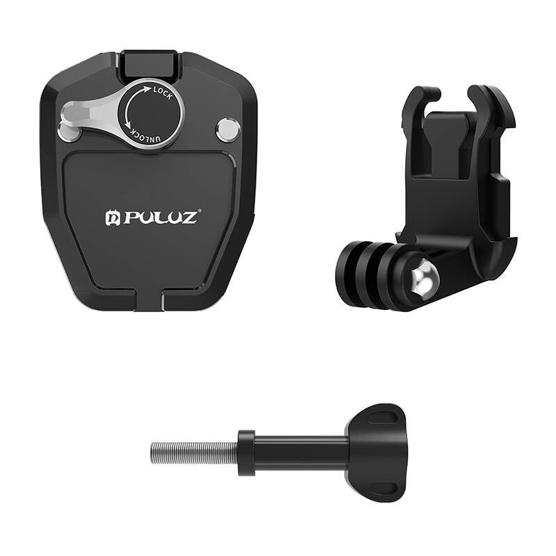 PULUZ forrudeklemme til motorcykel til actionkameraer (DJI Osmo Action 4, GoPro Hero 12, Insta360 Ace Pro / X4) (sort)