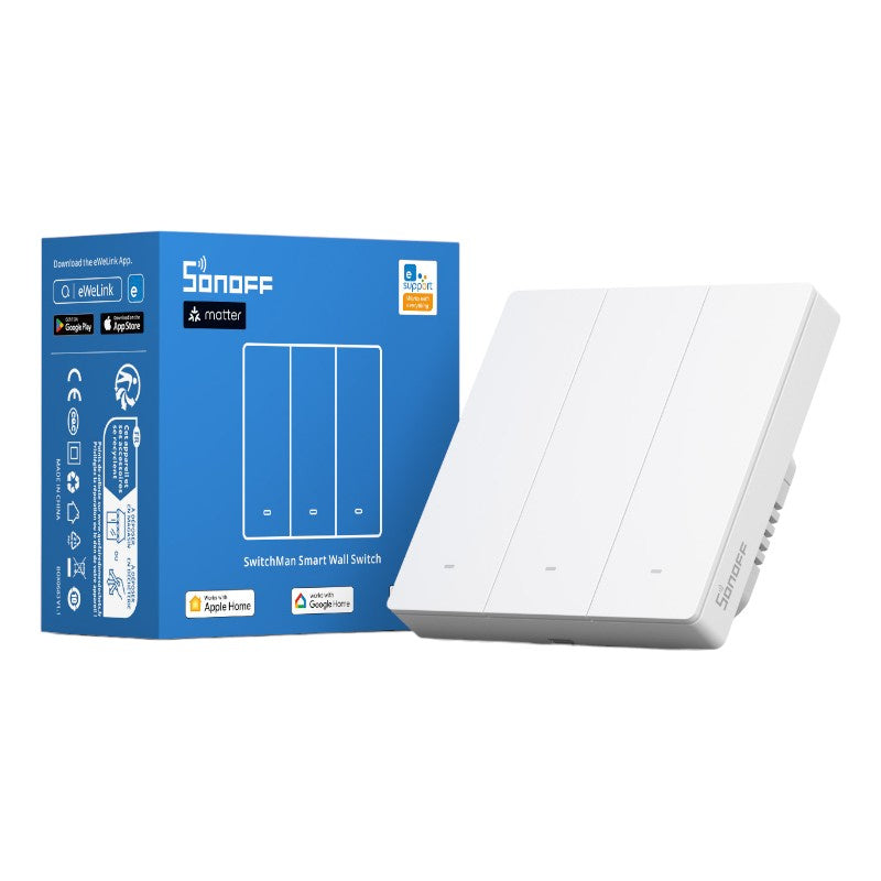 SONOFF M5-3C-86W WiFi Matter smart vægkontakt (3-kanals)
