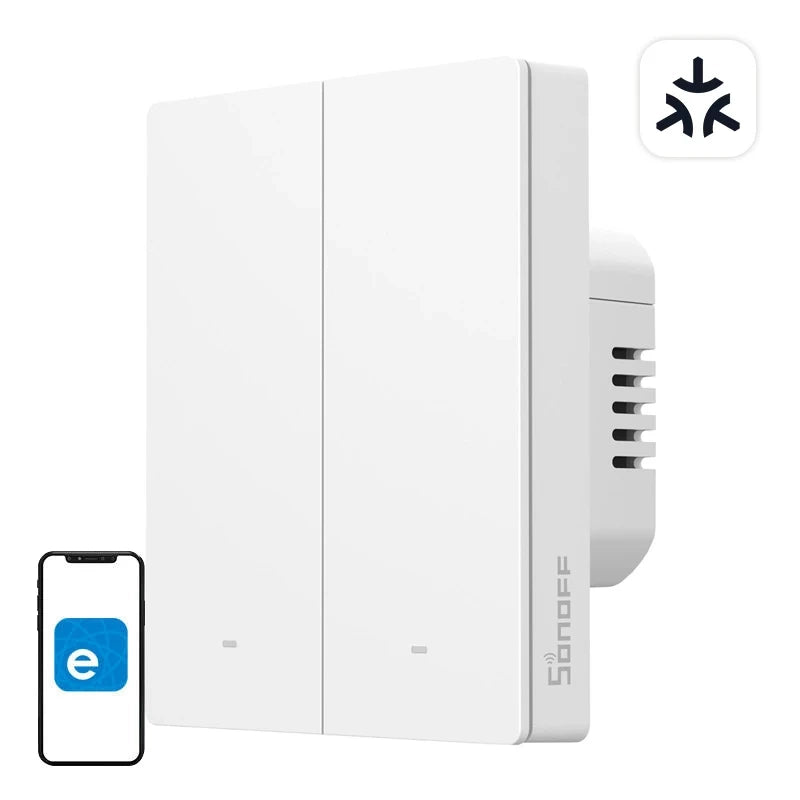 SONOFF M5-2C-80W WiFi Matter smart vægkontakt (2-kanals, til ramme)