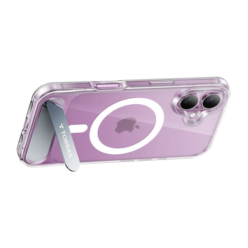 Torras Pstand Series cover til iPhone 16 Plus (gennemsigtig)