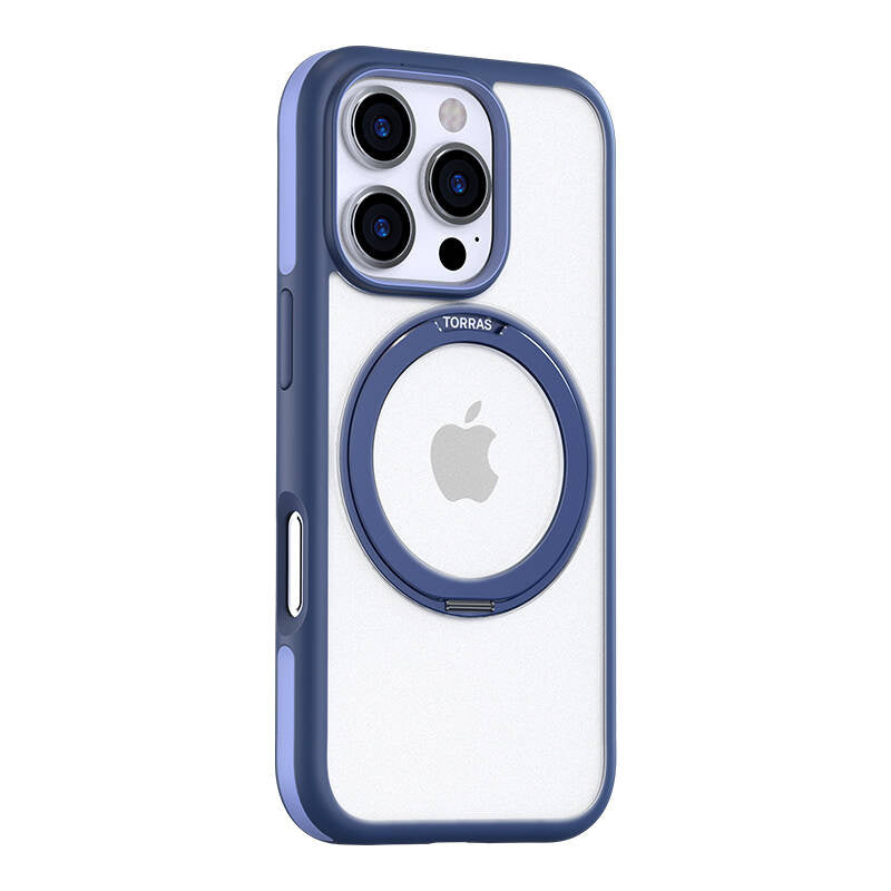 Torras Ostand R Fusion Series cover til iPhone 16 Pro (blå)