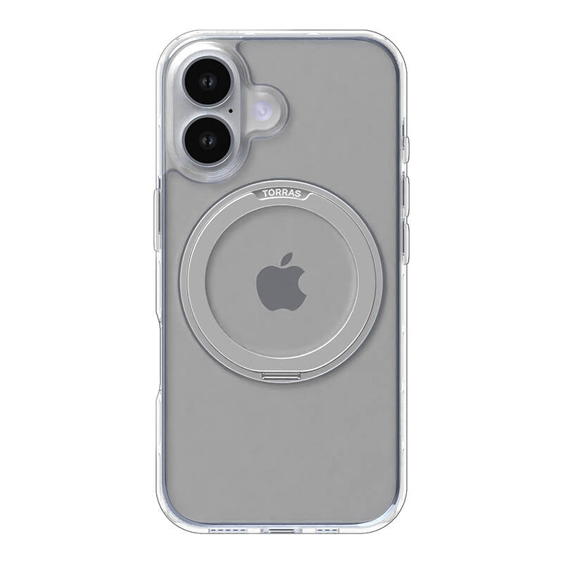 Torras Ostand Pro cover til iPhone 16 Plus (gennemsigtig)