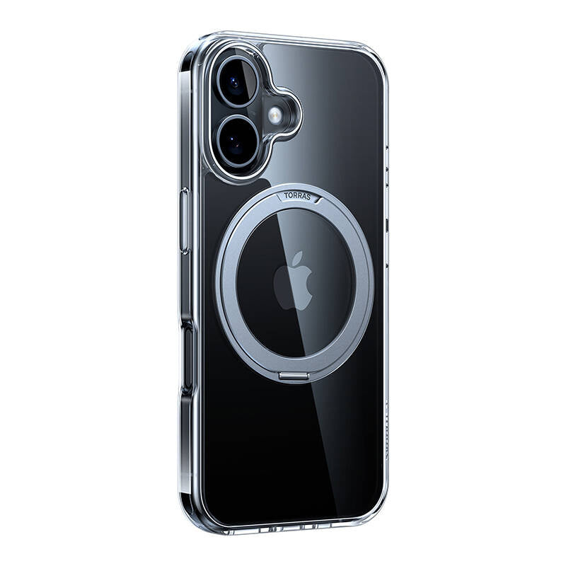 Torras Ostand Pro cover til iPhone 16 Plus (gennemsigtig)