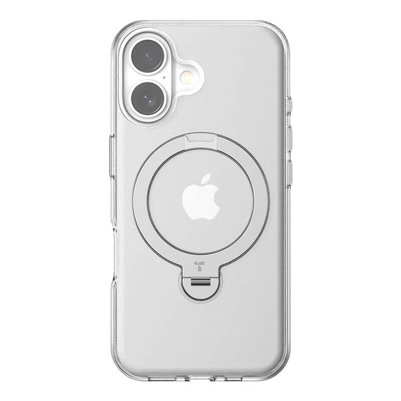 Torras Ostand Spin cover til iPhone 16 Plus (gennemsigtig)