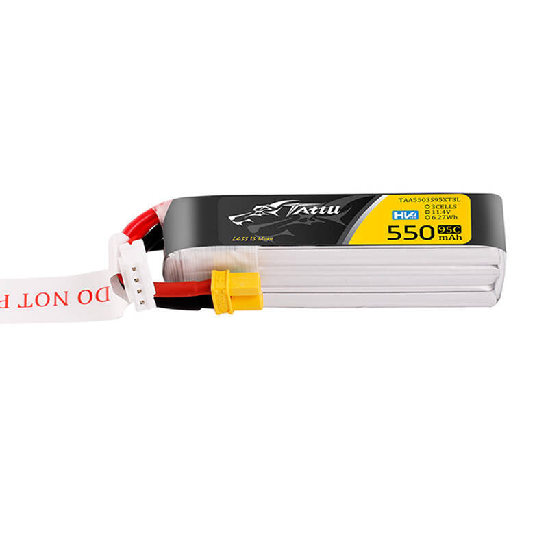 Tattu 3S HV LiPo-batteri 550mAh 95C 11.4V med XT30-stik, Long-Pack