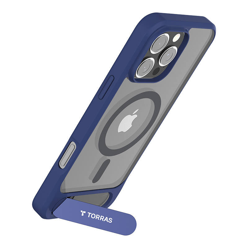 Torras Pstand Series cover til iPhone 16 Pro (blå)