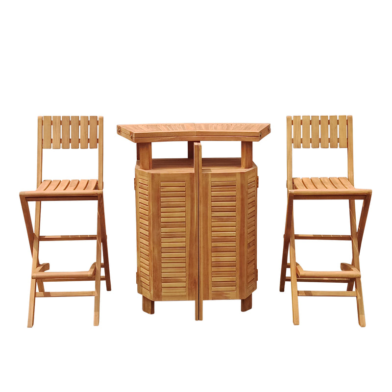 AXI Bruno sammenklappeligt Teak Barbord med 2 barstole