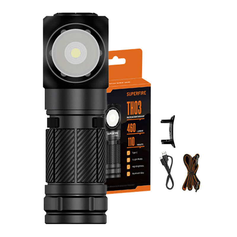 Superfire TH03 multifunktionel lommelygte, 460 lm, USB-C, 5 tilstande