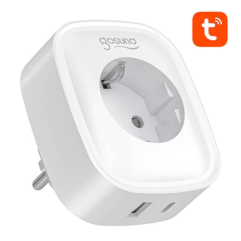 Gosund SP6 smart WiFi/Bluetooth-stikkontakt 16A USB-C 20W Tuya