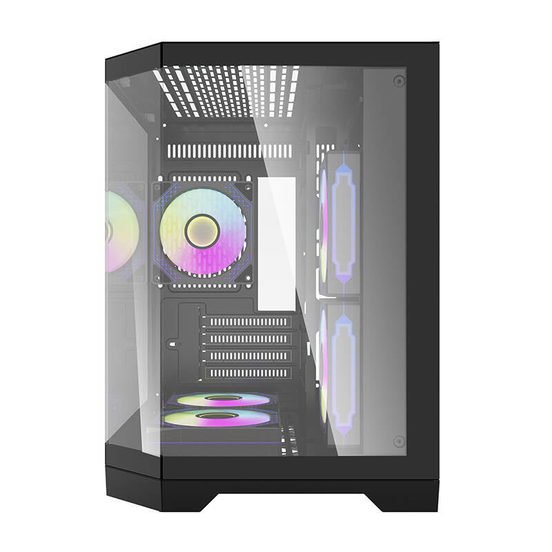 Darkflash FT350 PC-kabinet + 5 aRGB-blæsere (sort)