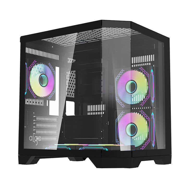 Darkflash FT350 PC-kabinet + 5 aRGB-blæsere (sort)