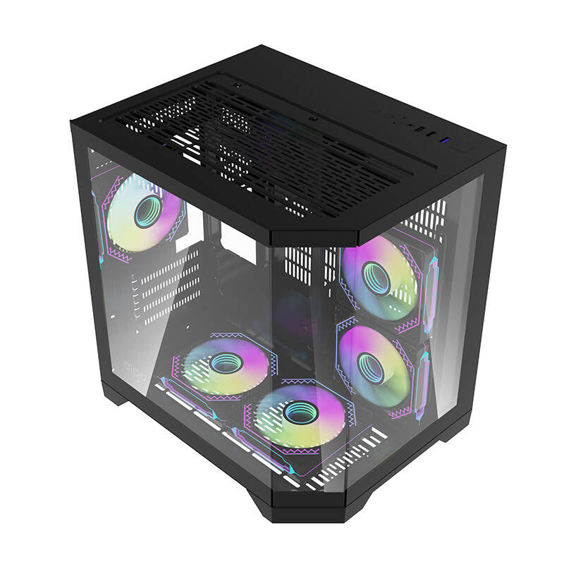 Darkflash FT350 PC-kabinet + 5 aRGB-blæsere (sort)