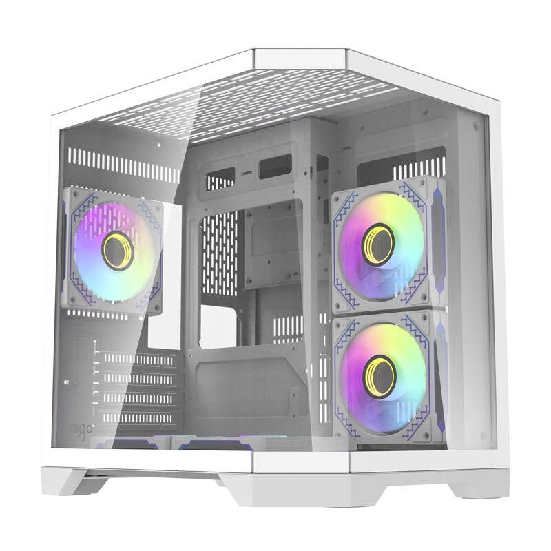 Darkflash FT350 PC-kabinet + 5 aRGB-blæsere (hvid)