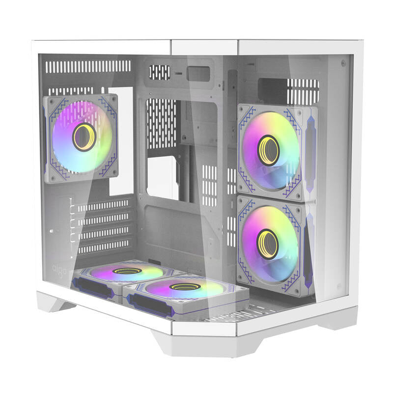 Darkflash FT350 PC-kabinet + 5 aRGB-blæsere (hvid)