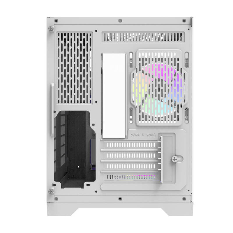 Darkflash FT350 PC-kabinet + 5 aRGB-blæsere (hvid)
