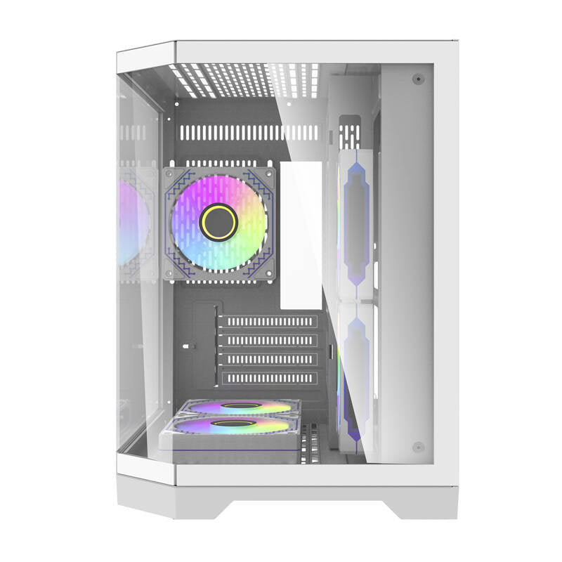Darkflash FT350 PC-kabinet + 5 aRGB-blæsere (hvid)