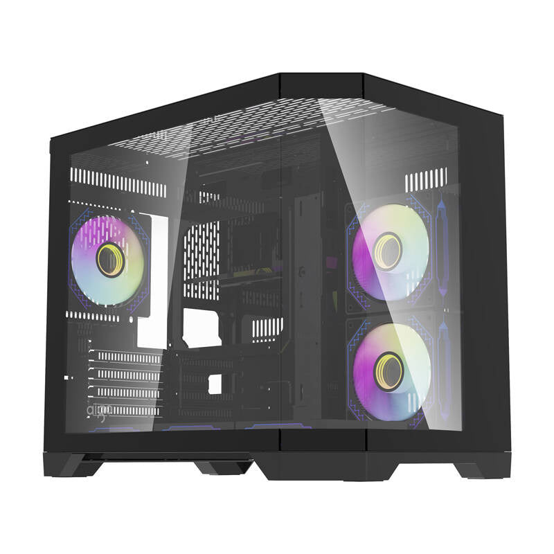 Darkflash FT418 PC-kabinet + 6 aRGB-blæsere (sort)