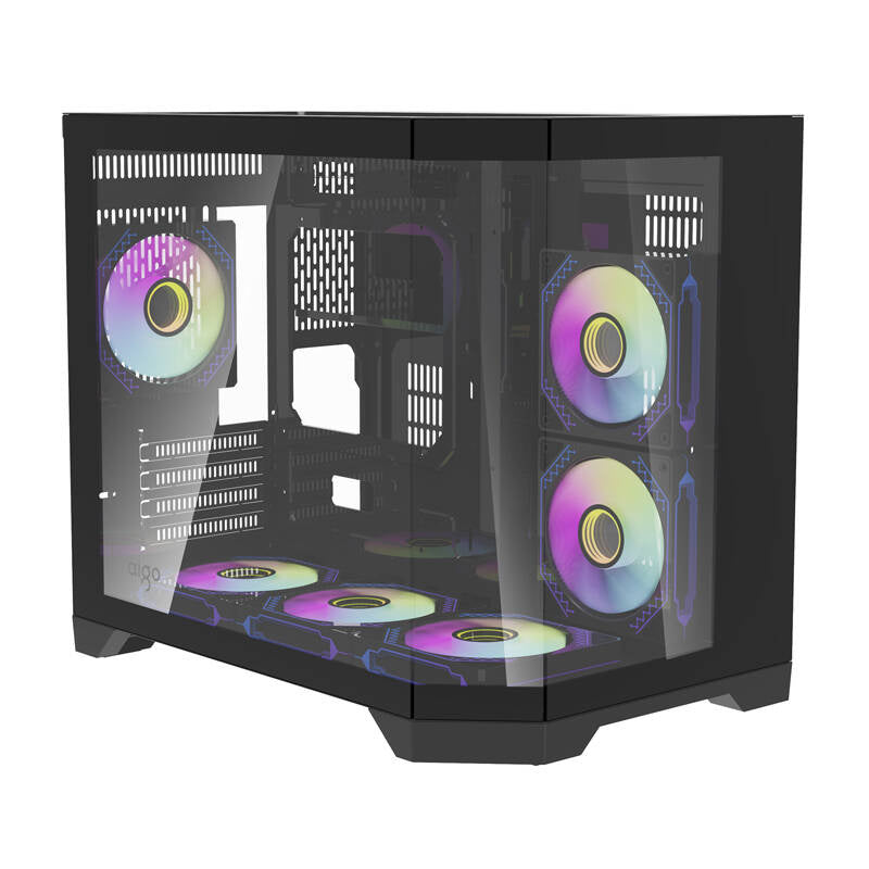 Darkflash FT418 PC-kabinet + 6 aRGB-blæsere (sort)