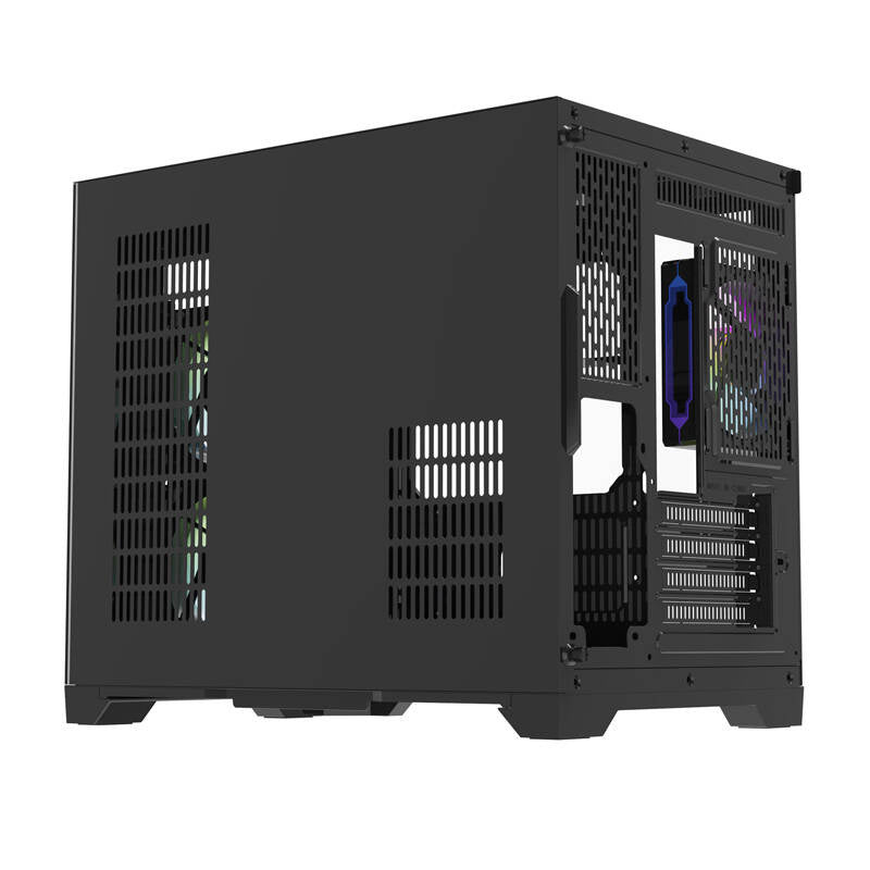 Darkflash FT418 PC-kabinet + 6 aRGB-blæsere (sort)