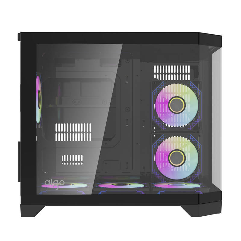 Darkflash FT418 PC-kabinet + 6 aRGB-blæsere (sort)