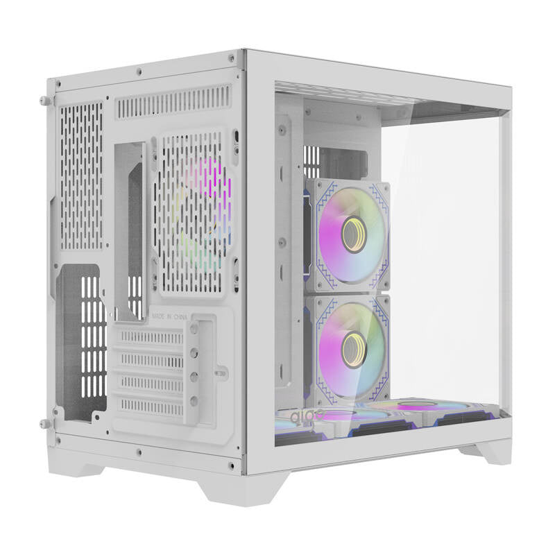 Darkflash FT418 PC-kabinet + 6 aRGB-blæsere (hvid)