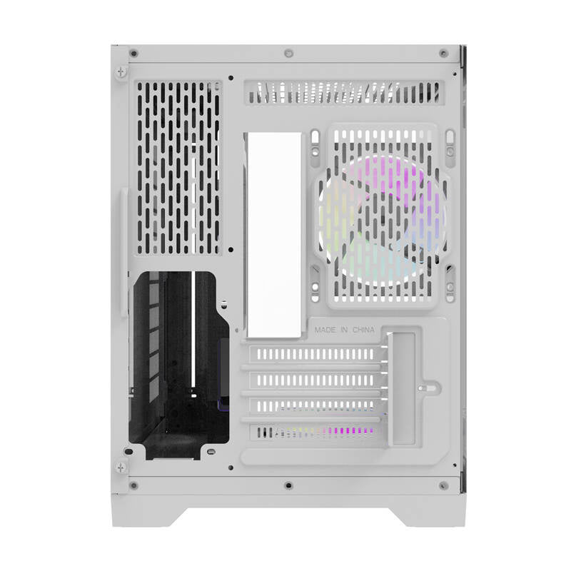 Darkflash FT418 PC-kabinet + 6 aRGB-blæsere (hvid)