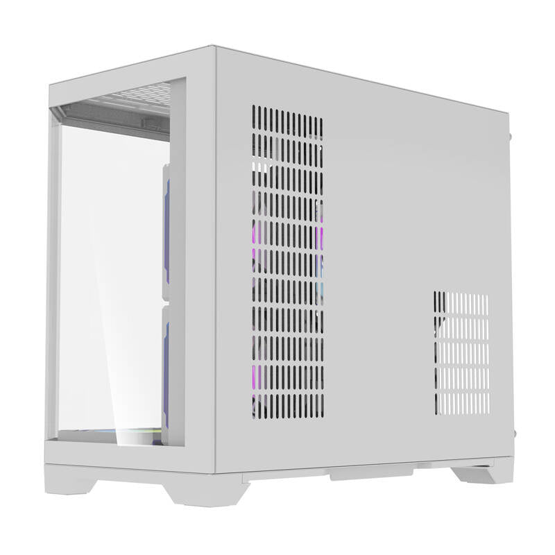 Darkflash FT418 PC-kabinet + 6 aRGB-blæsere (hvid)