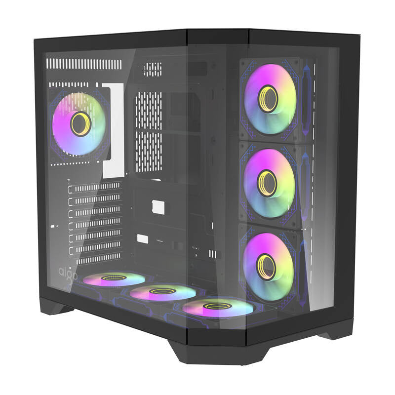Darkflash FT418 PRO PC-kabinet + 7 aRGB-blæsere (sort)