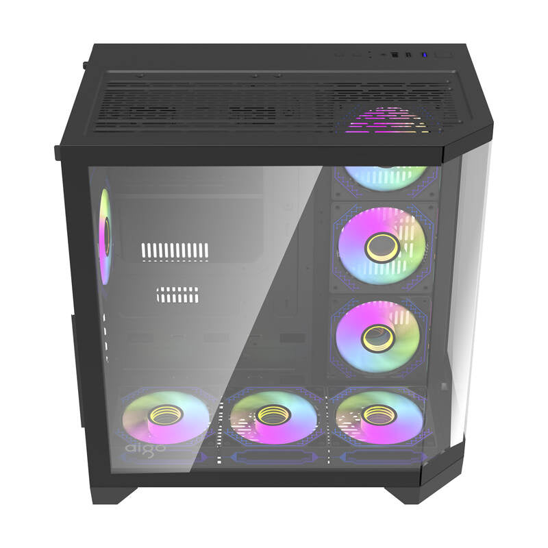 Darkflash FT418 PRO PC-kabinet + 7 aRGB-blæsere (sort)