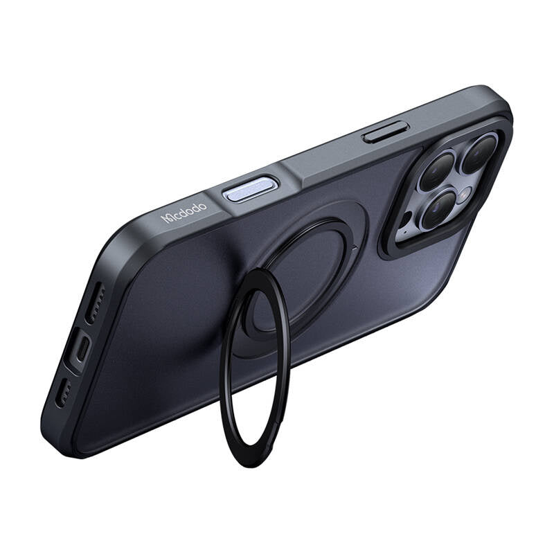 McDodo PC-4932 MagSafe-cover med stander til iPhone 16 Pro (sort)