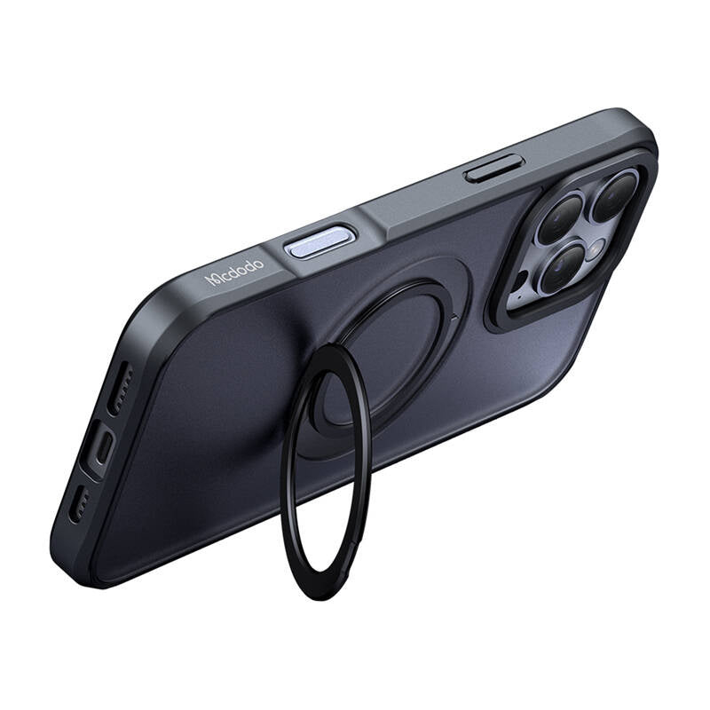 McDodo PC-4933 MagSafe-cover med stander til iPhone 16 Pro Max (sort)